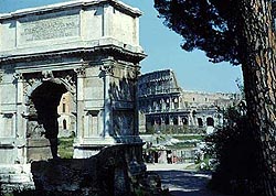 The Arch of Titus and the Colosseum